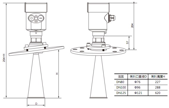 雷達液位計RD706外形尺寸圖