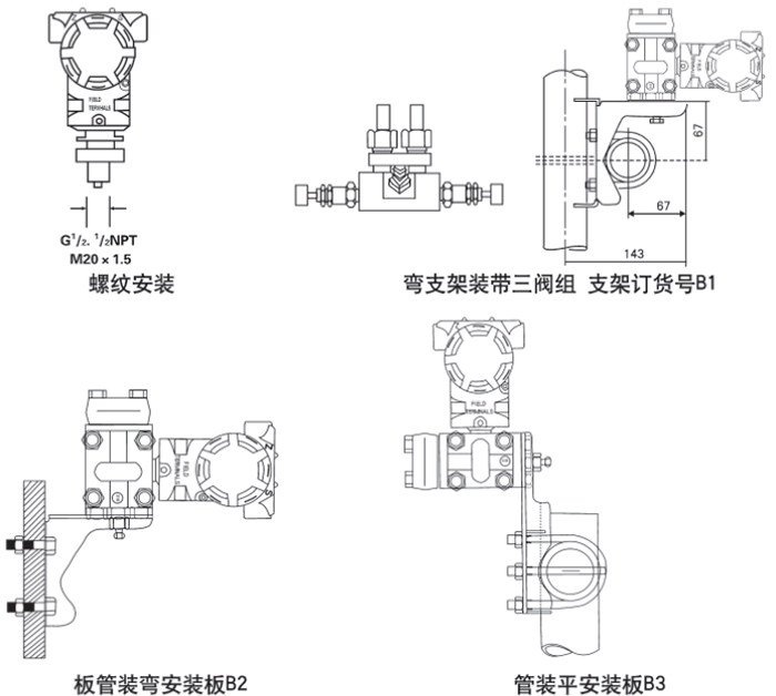 儲罐液位變送器安裝方式示意圖