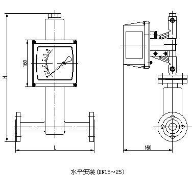 數(shù)顯金屬管浮子流量計外形尺寸圖