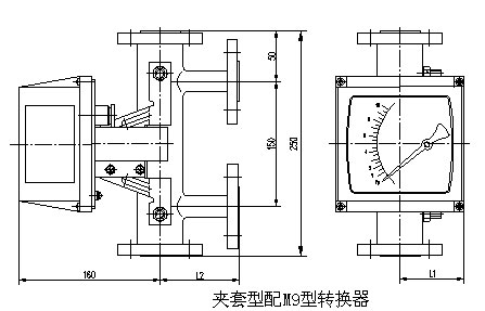 數(shù)顯金屬管浮子流量計外形尺寸圖